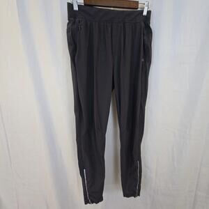 KC Pants Mens 32x29 Gray Track Microfiber Reflective Zip Pocket Athletic Jogger